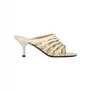 NEW VALENTINO GARAVANI women's stud leather mules in ivory